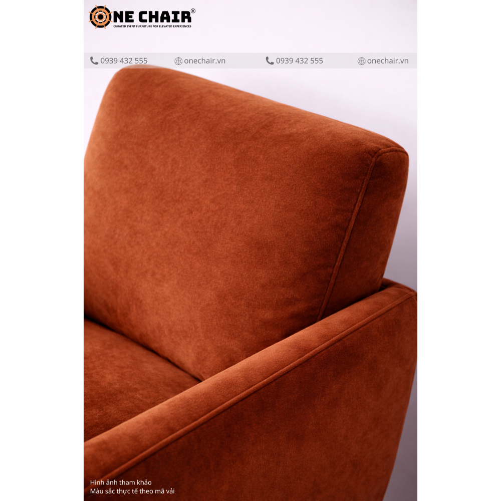 Sofa Đơn Nhung Nâu Terracotta – Hơi Thở Earthy Luxe Chạm Đến Cảm Xúc