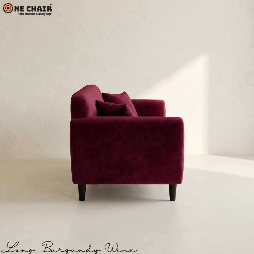 Long Sofa – Burgundy Wine