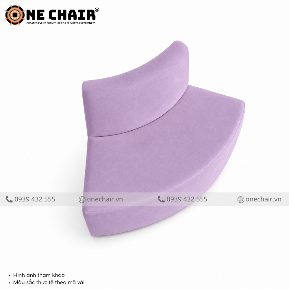 Sofa Cong Modular Wave Lavender – Vẻ Đẹp Dịu Dàng Cho Không Gian Tiệc Cưới | ONE CHAIR