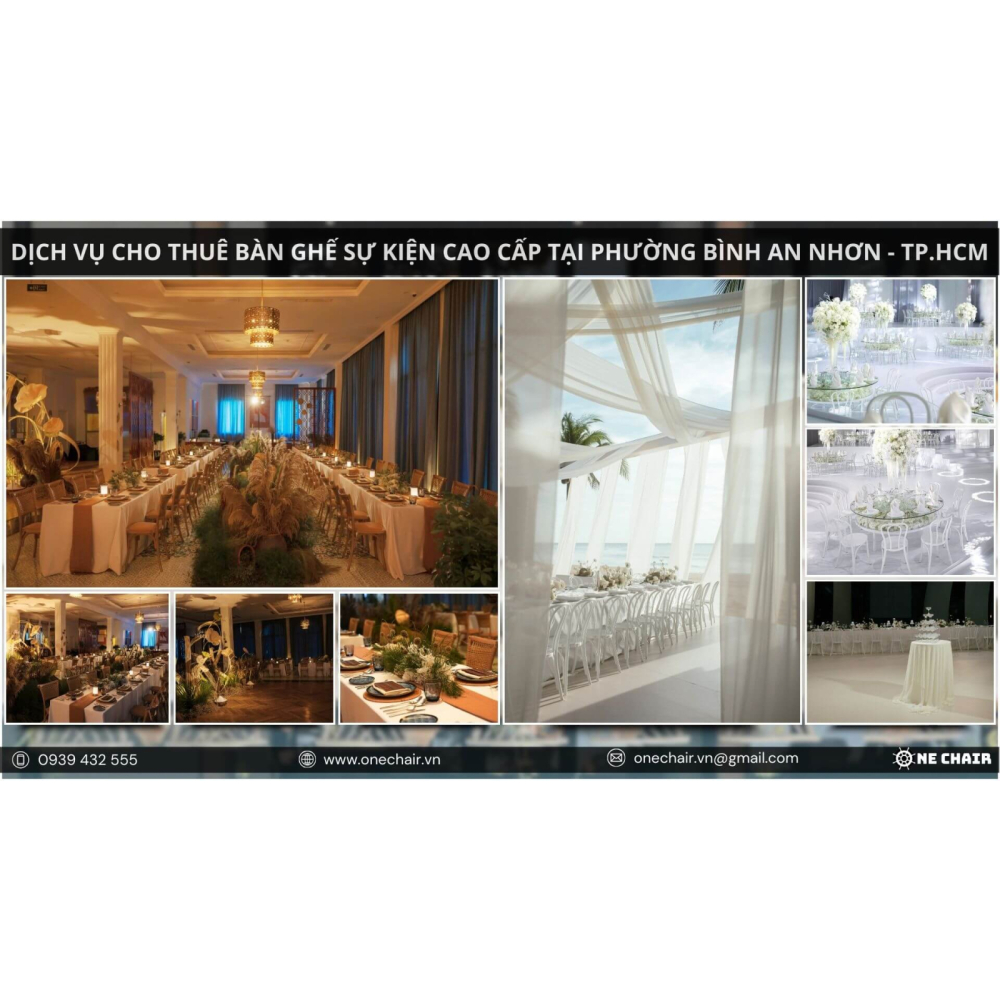 Dịch Vụ Cho Thuê Bàn Ghế Sự Kiện Cao Cấp Phường An Nhơn, TP. HCM | One Chair Nâng Tầm Không Gian Sự Kiện Đẳng Cấp