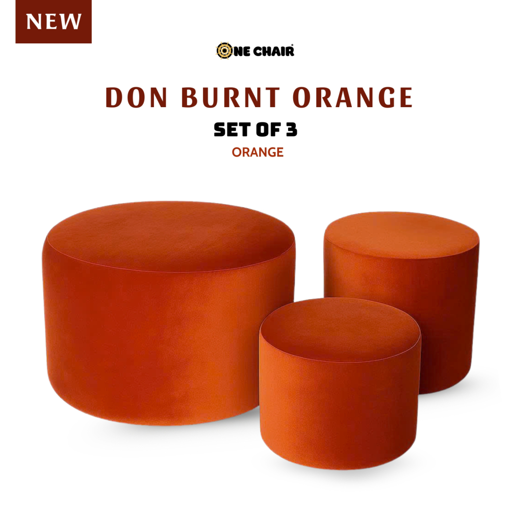 Don Cloud Bouclé – Bộ 3 Ghế Tròn Vải Lông Cừu Trắng | Sự Tối Giản Mềm Mại Trong Setup Hiện Đại