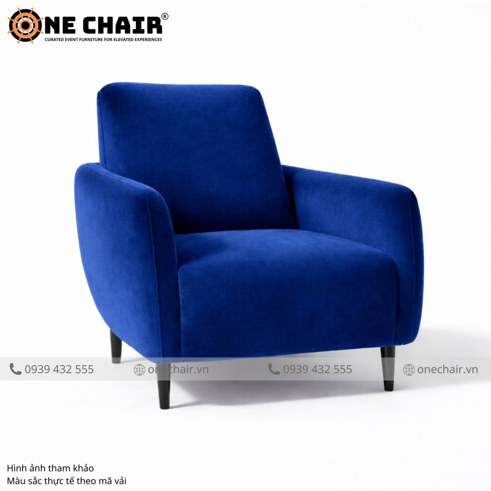 Sofa Đơn Nhung Xanh Coban – Phong Thái VIP Cho Mọi Sự Kiện Đẳng Cấp