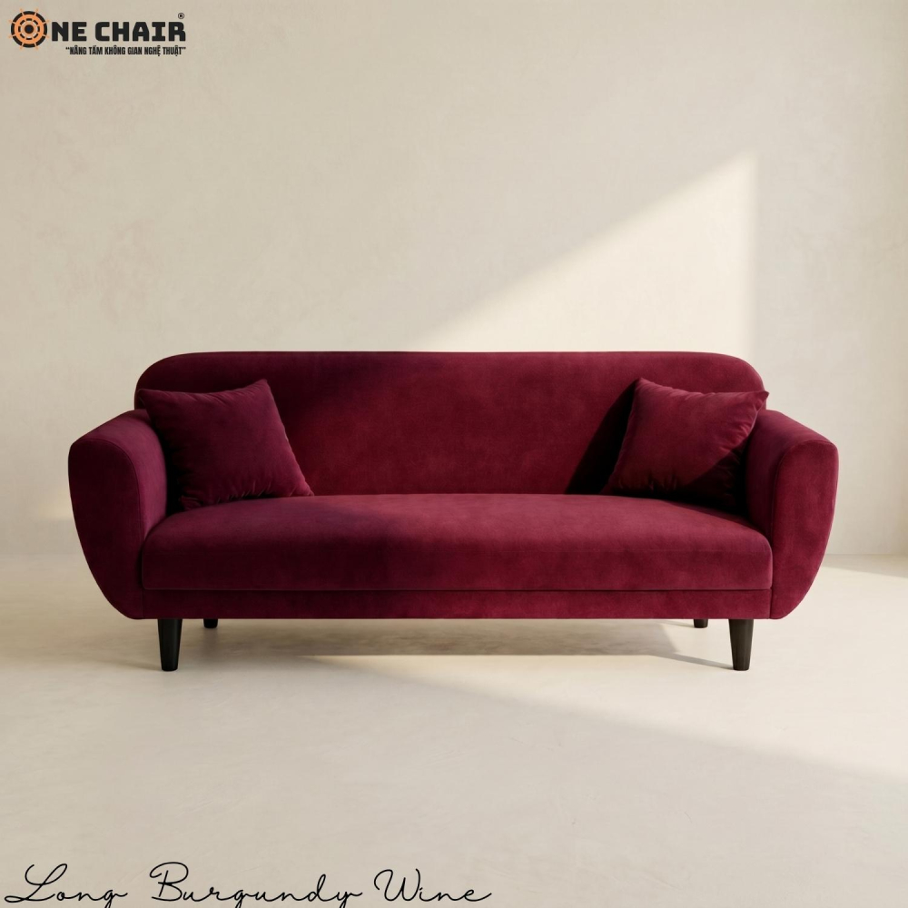 Long Sofa – Burgundy Wine