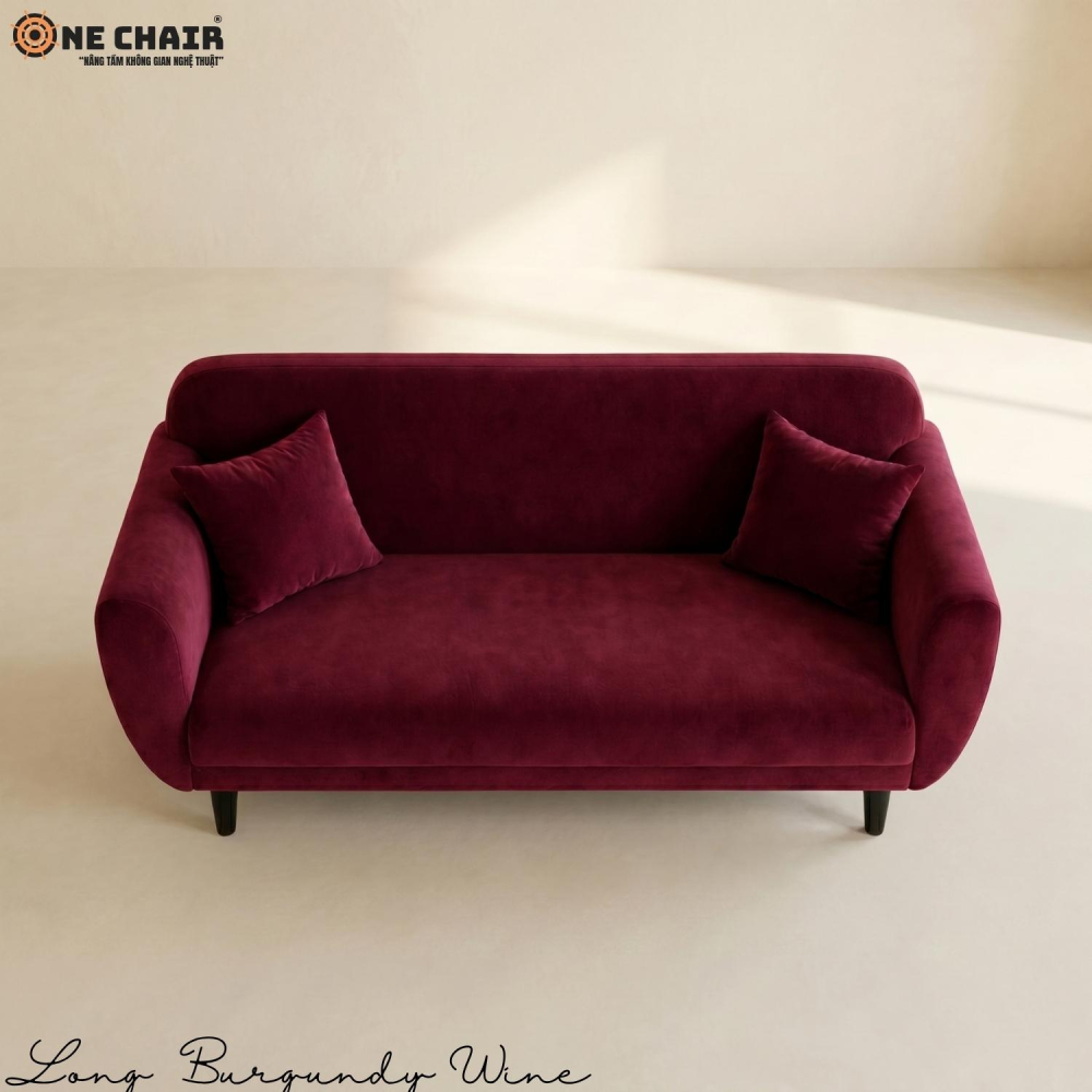 Long Sofa – Burgundy Wine