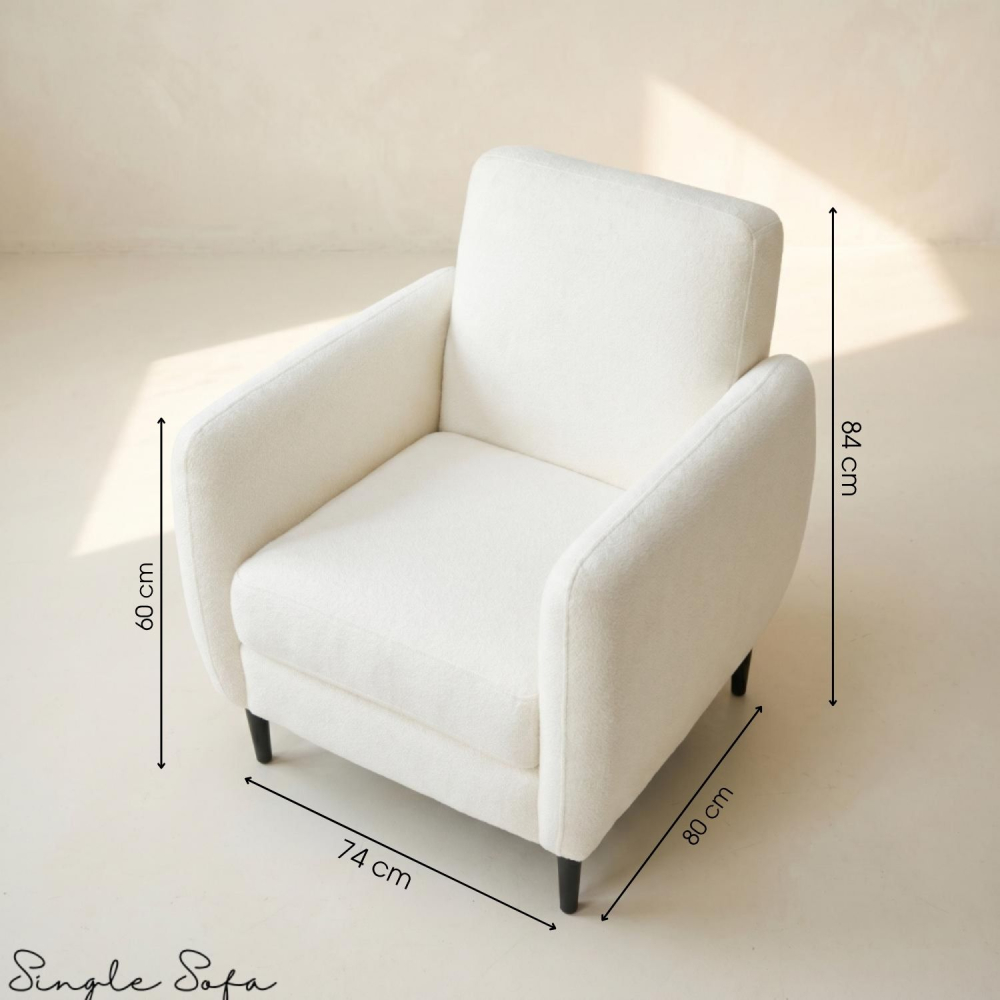 Single Sofa White