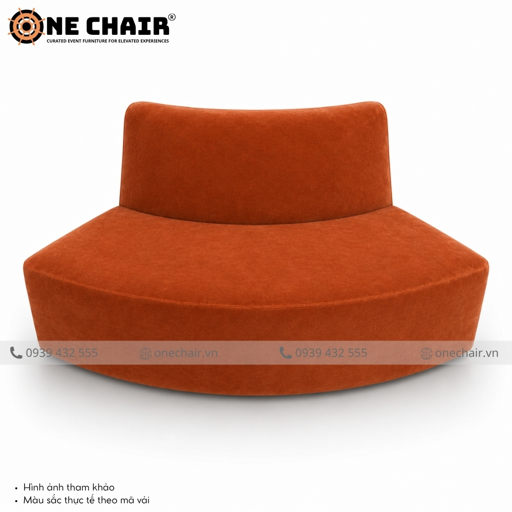 Sofa Cong Sự Kiện Modular Wave Terracotta – Hơi Thở Đất Nung Ấm Áp Cho Không Gian Sự Kiện | ONE CHAIR