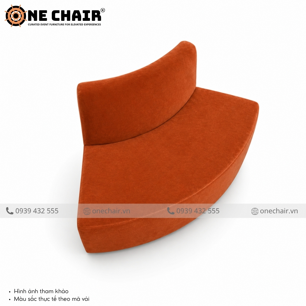 Sofa Cong Sự Kiện Modular Wave Terracotta – Hơi Thở Đất Nung Ấm Áp Cho Không Gian Sự Kiện | ONE CHAIR
