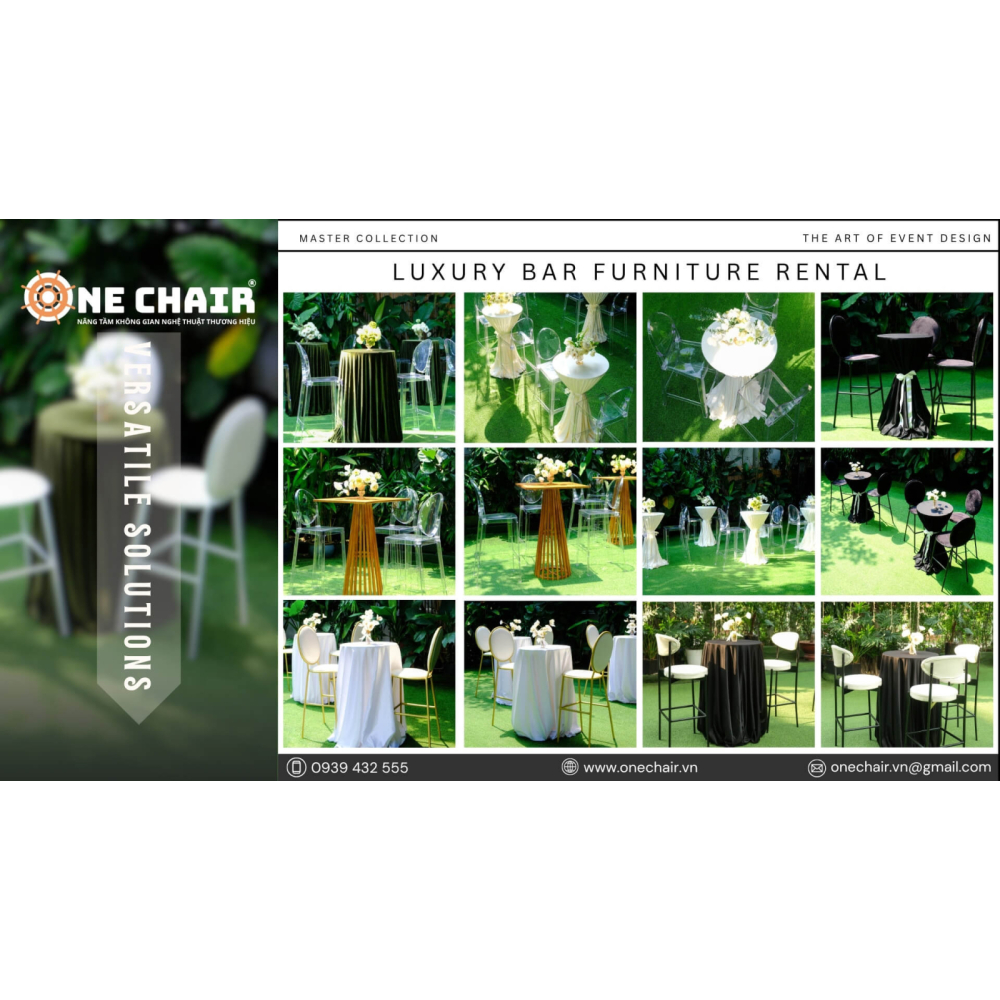 Nghệ Thuật Setup & Decor Bàn Ghế BAR Sự Kiện Cao Cấp - ONE CHAIR Nâng Tầm Không Gian Nghệ Thuật Thương Hiệu