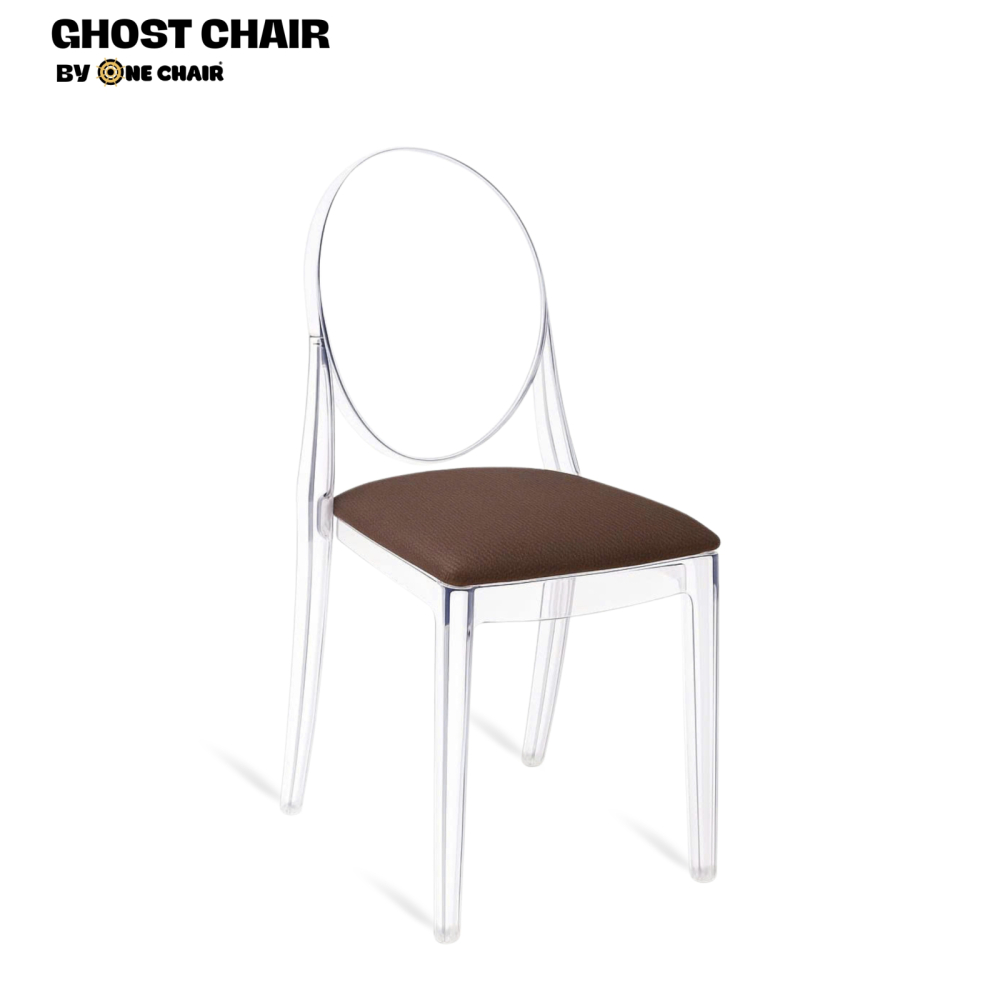 Ghost Chair – Nệm Màu Nâu | Ghế Trong Suốt Sắc Nâu Tinh Tế & Gần Gũi