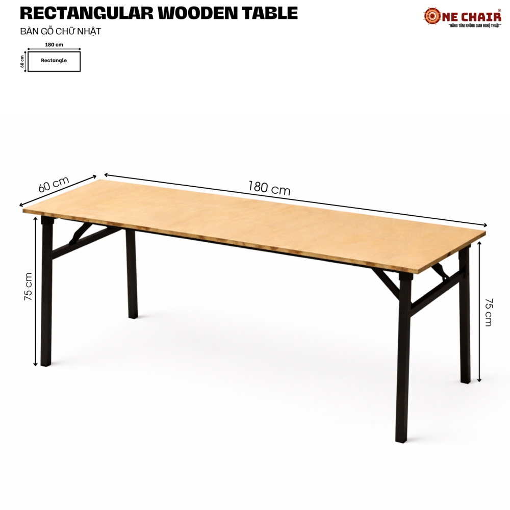 Bàn Chữ Nhật Sự Kiện -  Size 60 × 180 CM