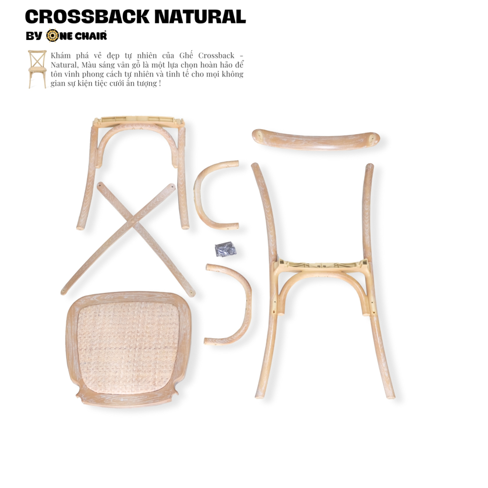 Ghế Crossback Antique – Gần Gũi & Tinh Tế Cho Sự Kiện Ngoài Trời