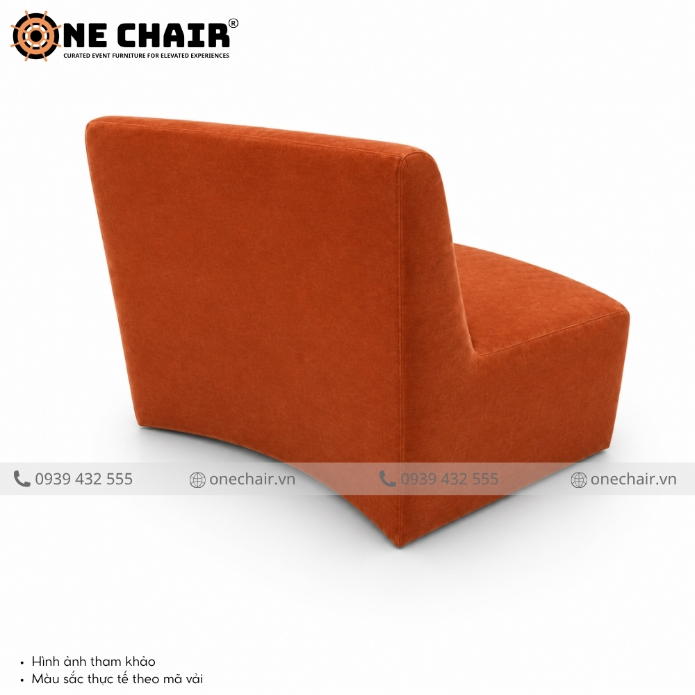 Sofa Cong Sự Kiện Modular Wave Terracotta – Hơi Thở Đất Nung Ấm Áp Cho Không Gian Sự Kiện | ONE CHAIR
