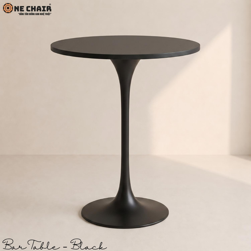 Bàn Bar Cao C110 Trắng Đen – ĐK80
