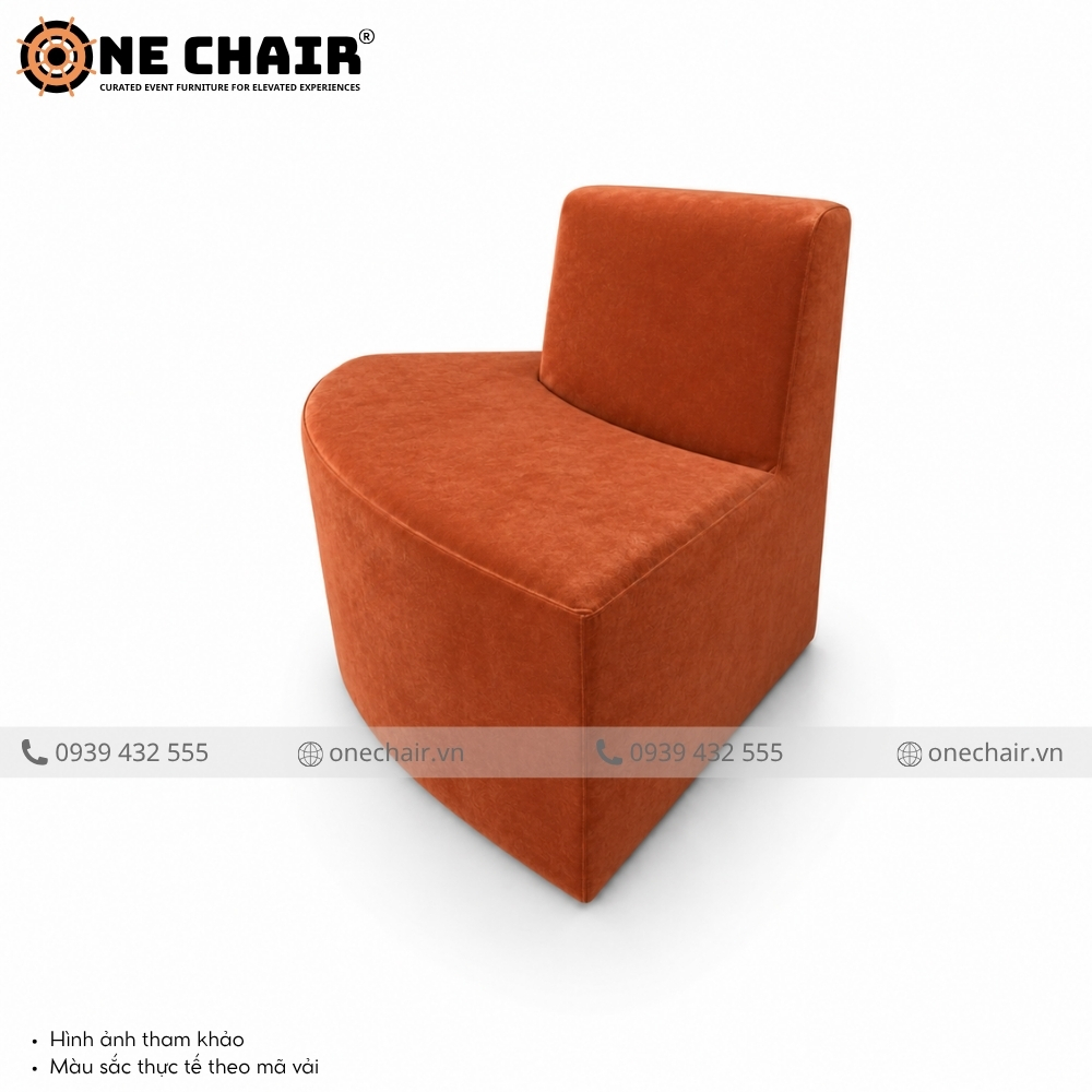 Sofa Cong Sự Kiện Modular Wave Terracotta – Hơi Thở Đất Nung Ấm Áp Cho Không Gian Sự Kiện | ONE CHAIR