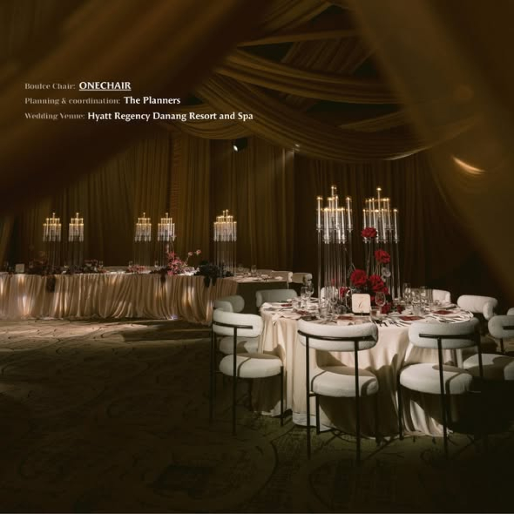 Ghế Sofa Sự Kiện Boucle Trắng – Vẻ Đẹp Tinh Tế Cho Tiệc Cưới & Sự Kiện Cao Cấp