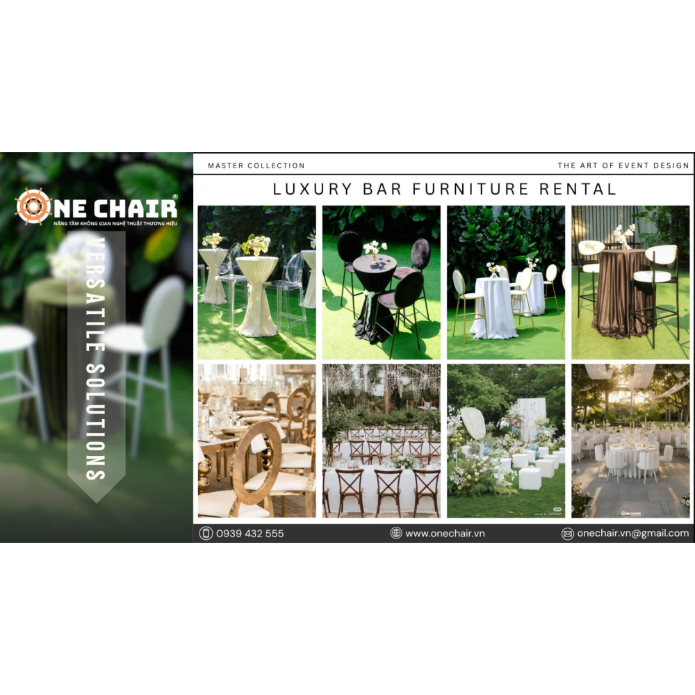 Nghệ Thuật Setup & Decor Bàn Ghế BAR Sự Kiện Cao Cấp - ONE CHAIR Nâng Tầm Không Gian Nghệ Thuật Thương Hiệu