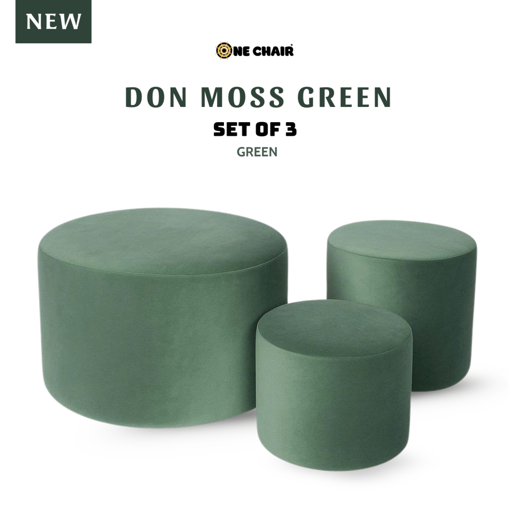 Don Cloud Bouclé – Bộ 3 Ghế Tròn Vải Lông Cừu Trắng | Sự Tối Giản Mềm Mại Trong Setup Hiện Đại