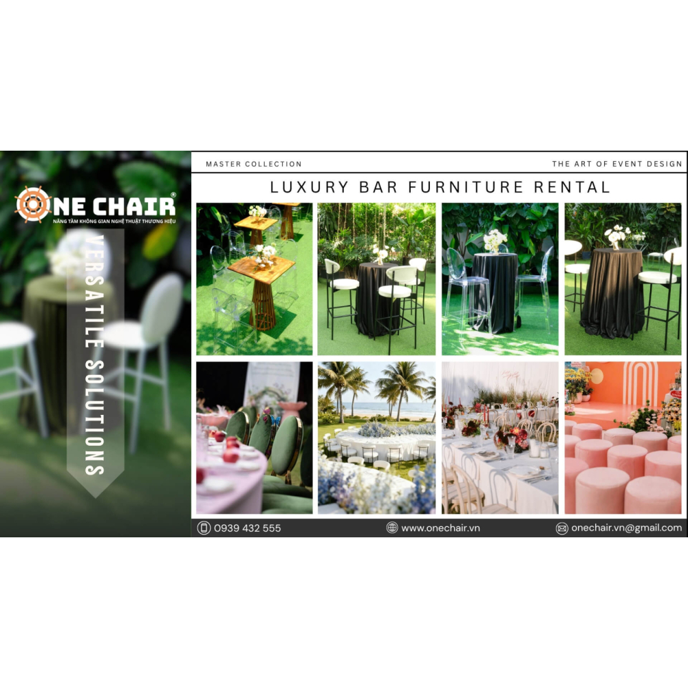 Nghệ Thuật Setup & Decor Bàn Ghế BAR Sự Kiện Cao Cấp - ONE CHAIR Nâng Tầm Không Gian Nghệ Thuật Thương Hiệu
