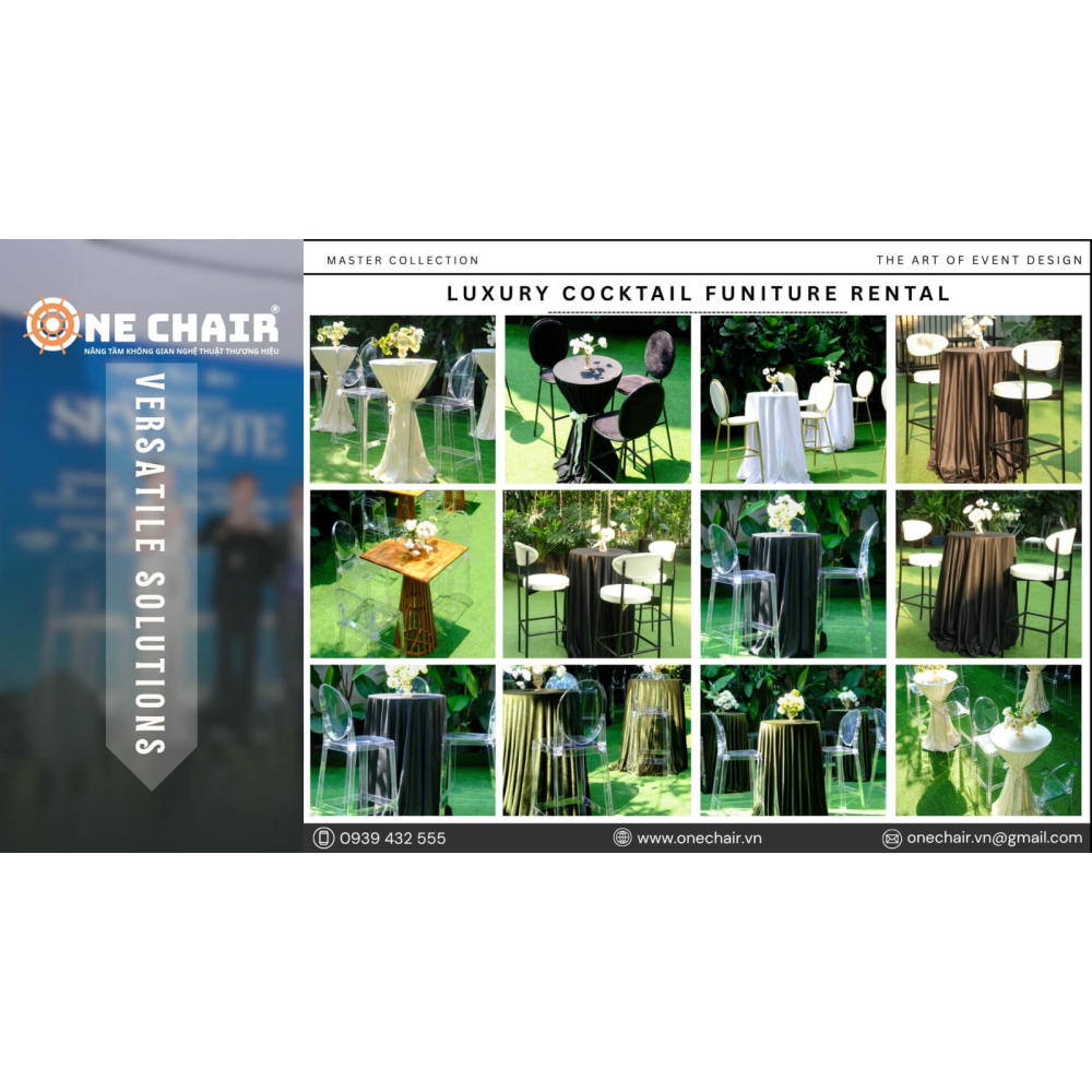 Dịch Vụ Cho Thuê Bàn Ghế Cocktail Cao Cấp Tại TP.HCM – ONE CHAIR Nâng Tầm Không Gian Nghệ Thuật
