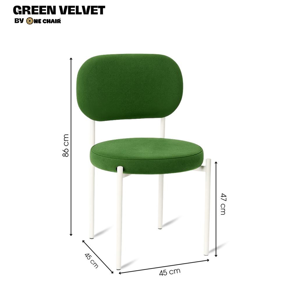 Green Velvet – Khung Ghế Trắng | Ghế Sự Kiện Sang Trọng