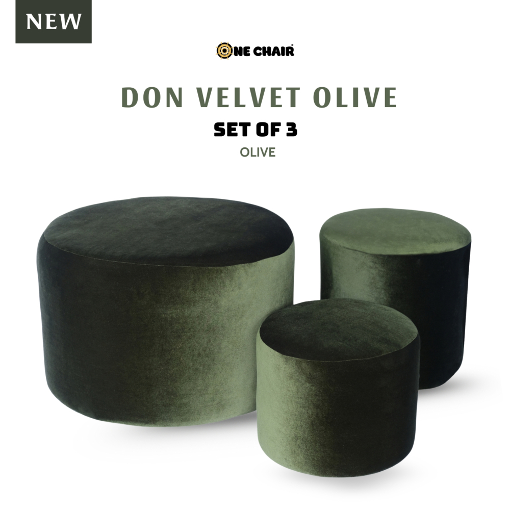 Don Velvet Olive – Bộ Ghế Tròn Nhung Olive | Sắc Xanh Hiện Đại & Sang Trọng