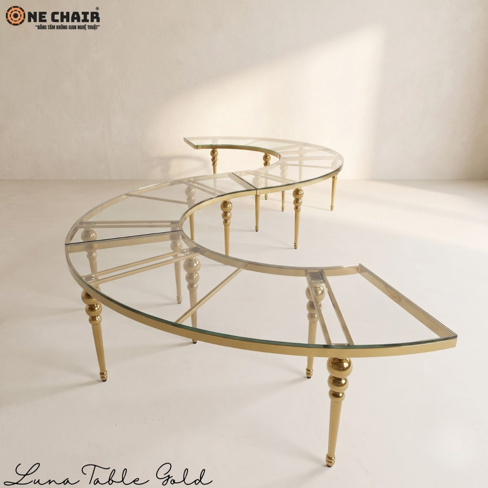 Luna Table Gold – Layout Chữ S