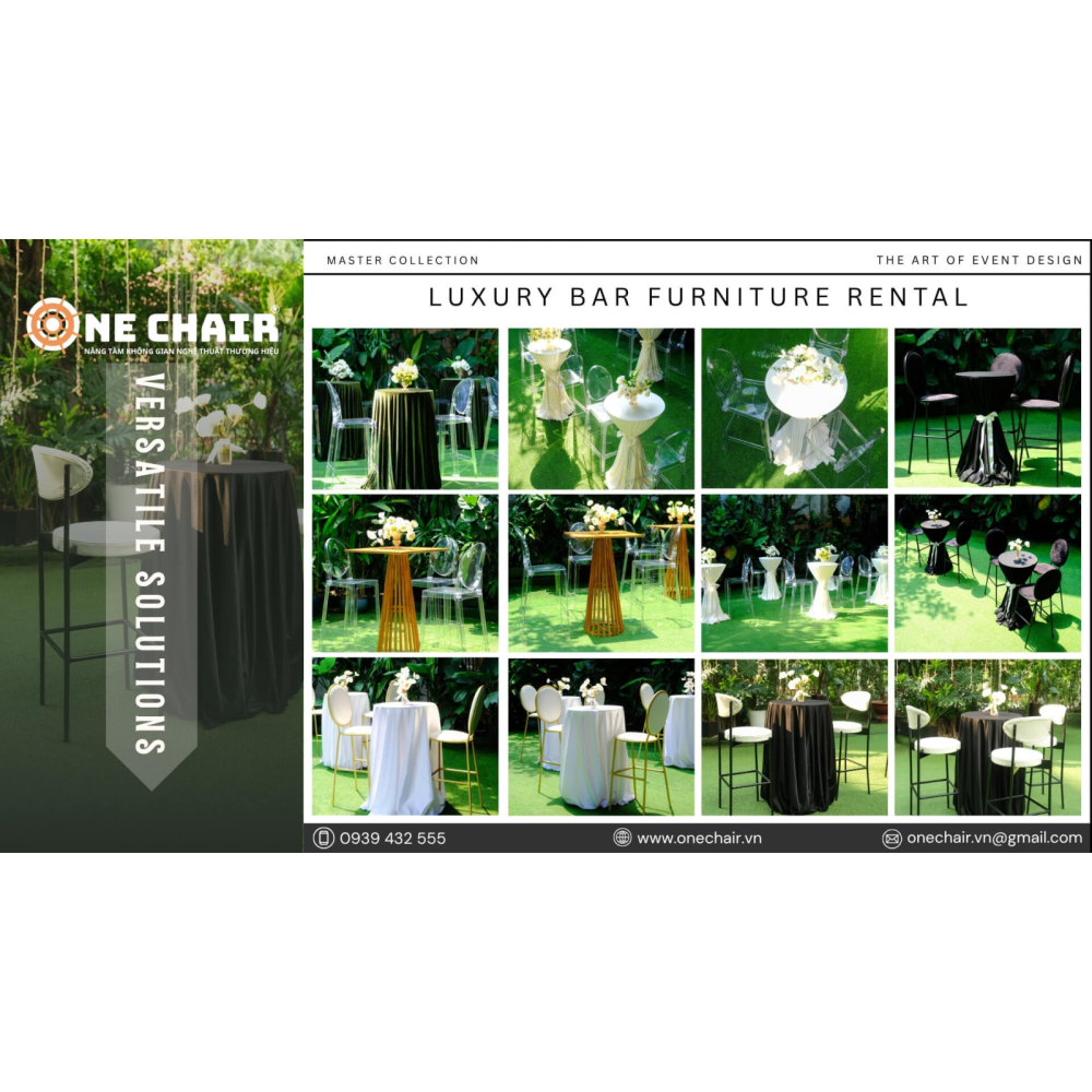 Dịch Vụ Cho Thuê & Setup Bàn Ghế BAR Sự Kiện Cao Cấp Hàng Đầu Việt Nam - ONE CHAIR Nâng Tầm Không Gian Nghệ Thuật Thương Hiệu