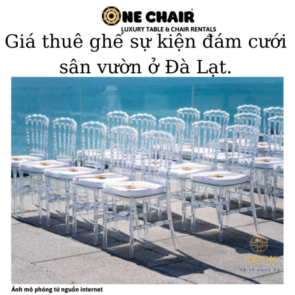 Giá thuê ghế sự kiện đám cưới sân vườn ở Đà Lạt.