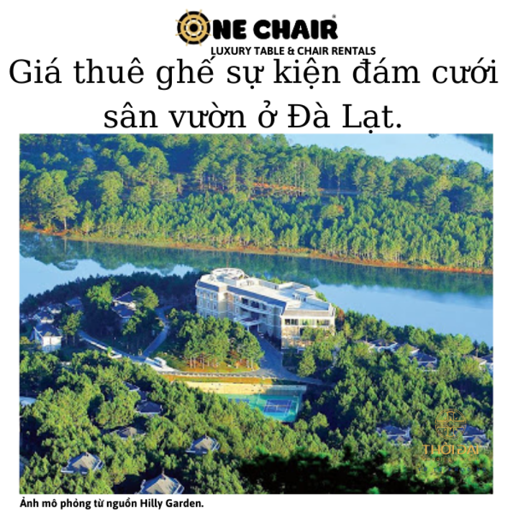 Giá thuê ghế sự kiện đám cưới sân vườn ở Đà Lạt.