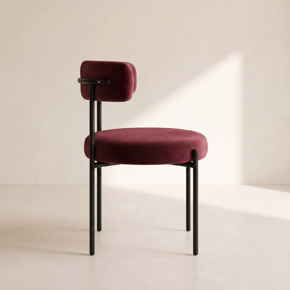 Bouclé Chair – Burgundy Wine