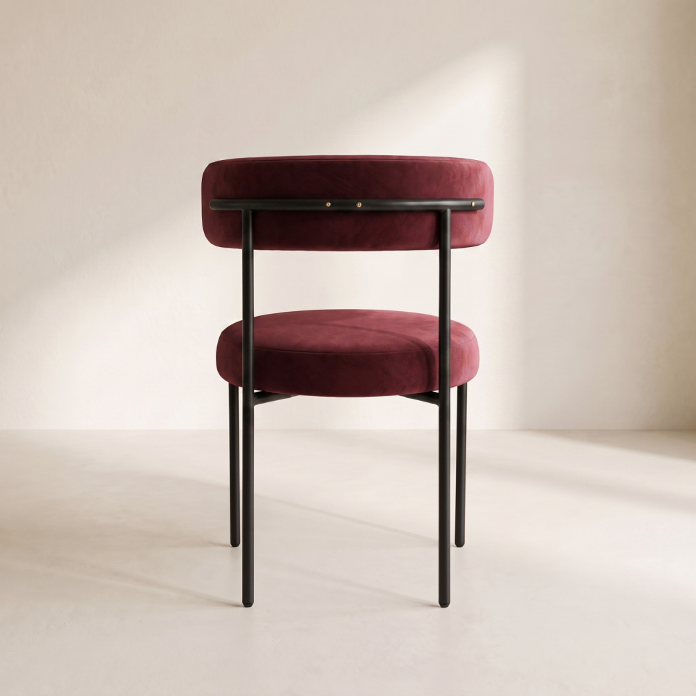 Bouclé Chair – Burgundy Wine