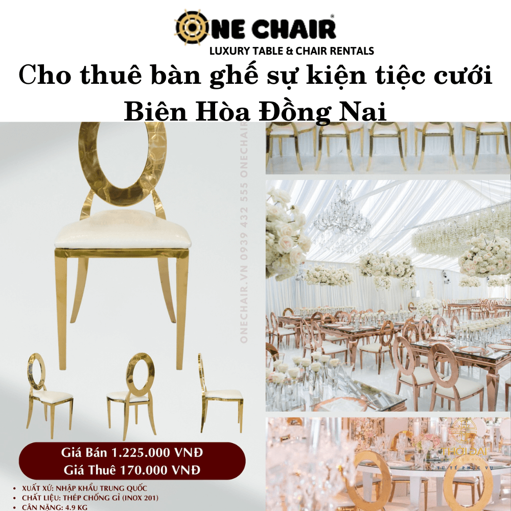 Cho thuê bàn ghế sự kiện tiệc cưới Biên Hòa Đồng Nai
