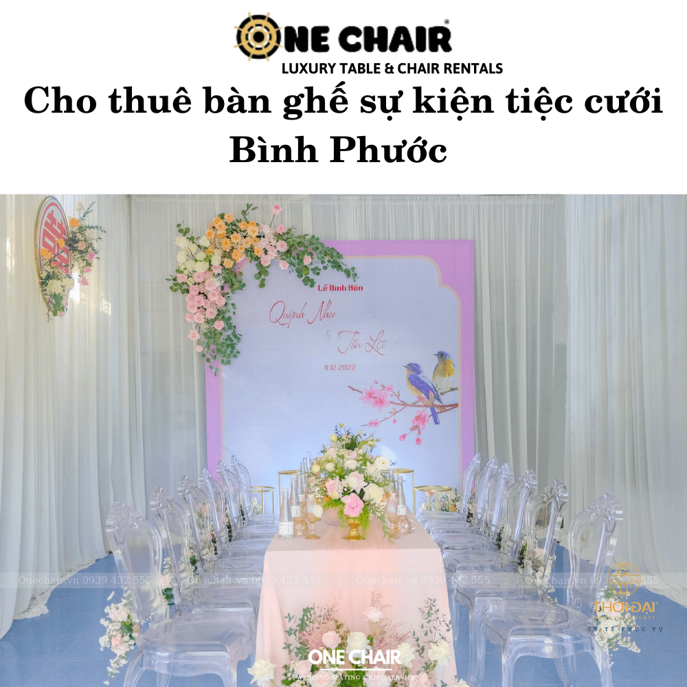 Cho thuê bàn ghế ​​sự kiện tiệc cưới Bình Phước