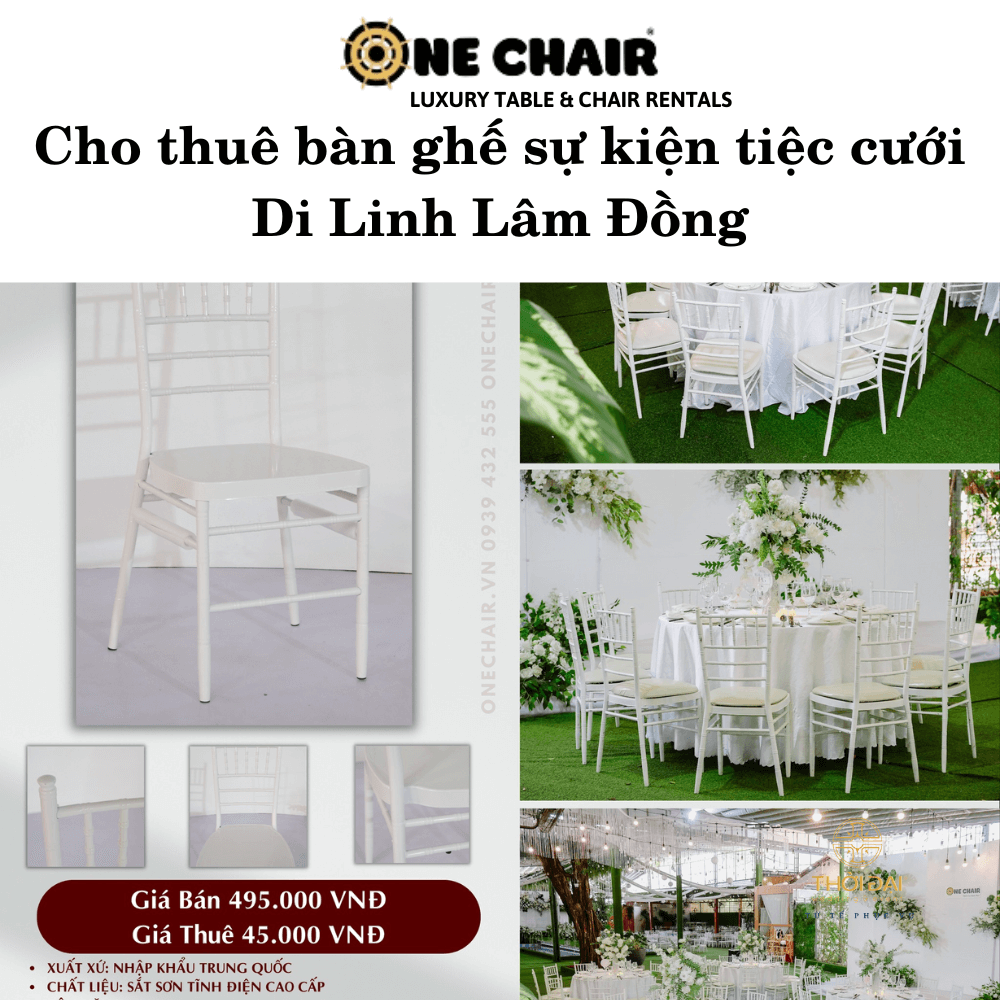 Cho thuê bàn ghế sự kiện tiệc cưới Di Linh Lâm Đồng