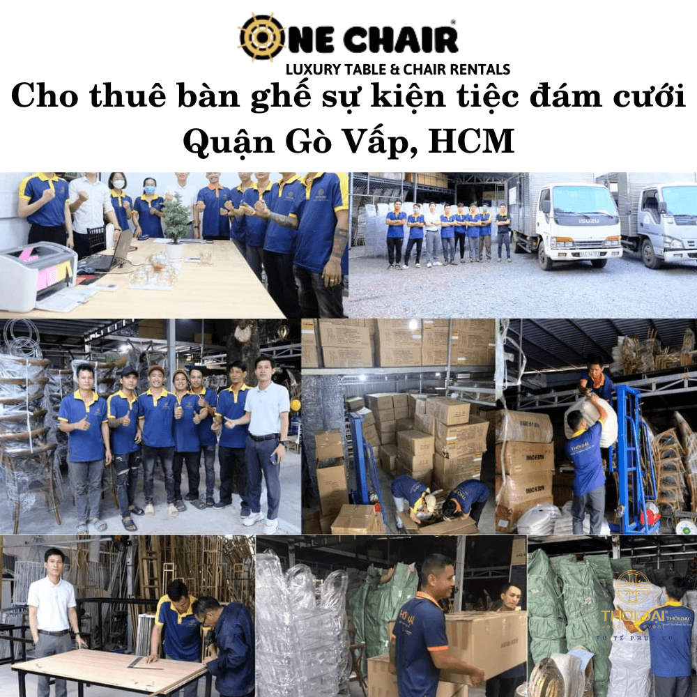 Cho thuê bàn ghế tiệc cưới ngoài trời phong cách lãng mạn tại Gò Vấp
