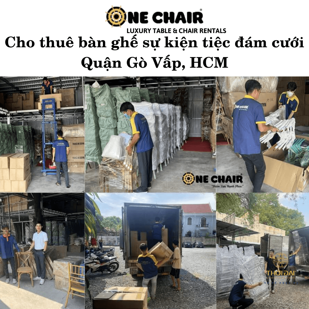 Cho thuê bàn ghế tiệc cưới ngoài trời phong cách lãng mạn tại Gò Vấp