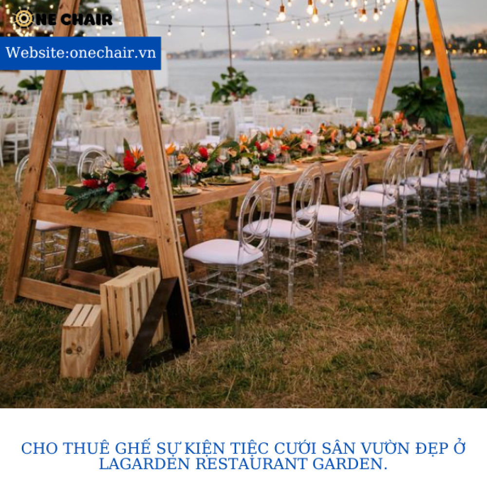 Cho thuê ghế sự kiện tiệc cưới sân vườn đẹp ở LAgarden Restaurant Garden.