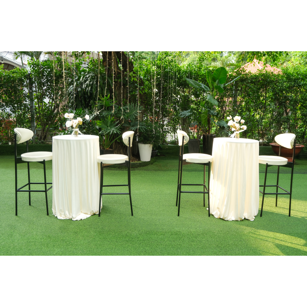 Velvet Bar – Ghế Bar Lưng Cong & Bàn Bar Tròn / Bàn Cocktail Tinh Tế Trong Từng Đường Nét