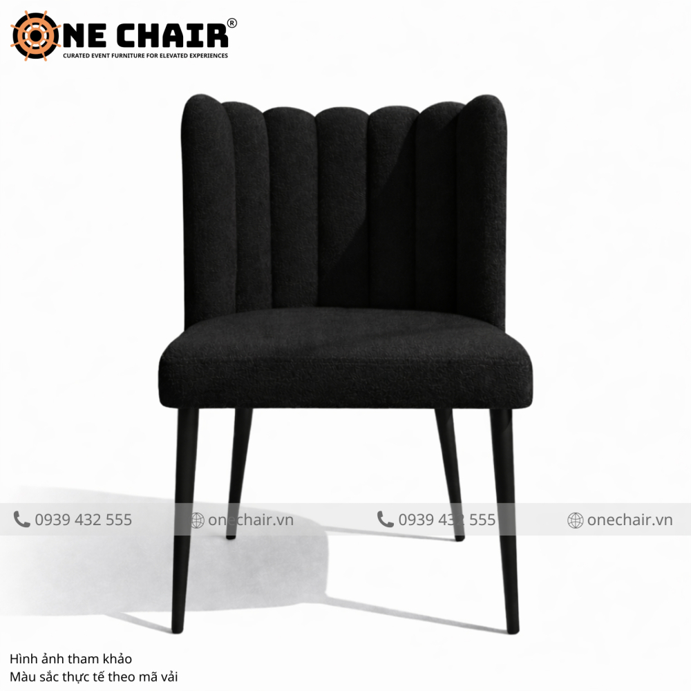 Sofa Tulip Cao Cấp Màu Đen – Tuyên Ngôn Dark Luxury Cho Sự Kiện Thống Trị Mọi Khung Hình