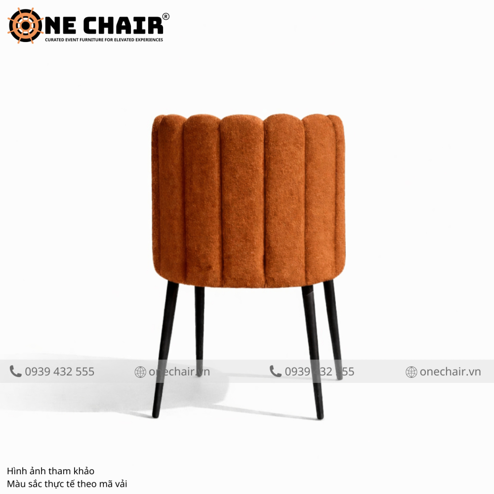 Sofa Tulip Cao Cấp Màu Nâu Terracotta – Ấm Nồng & Cá Tính Cho Sự Kiện Đậm Chất Nghệ Thuật