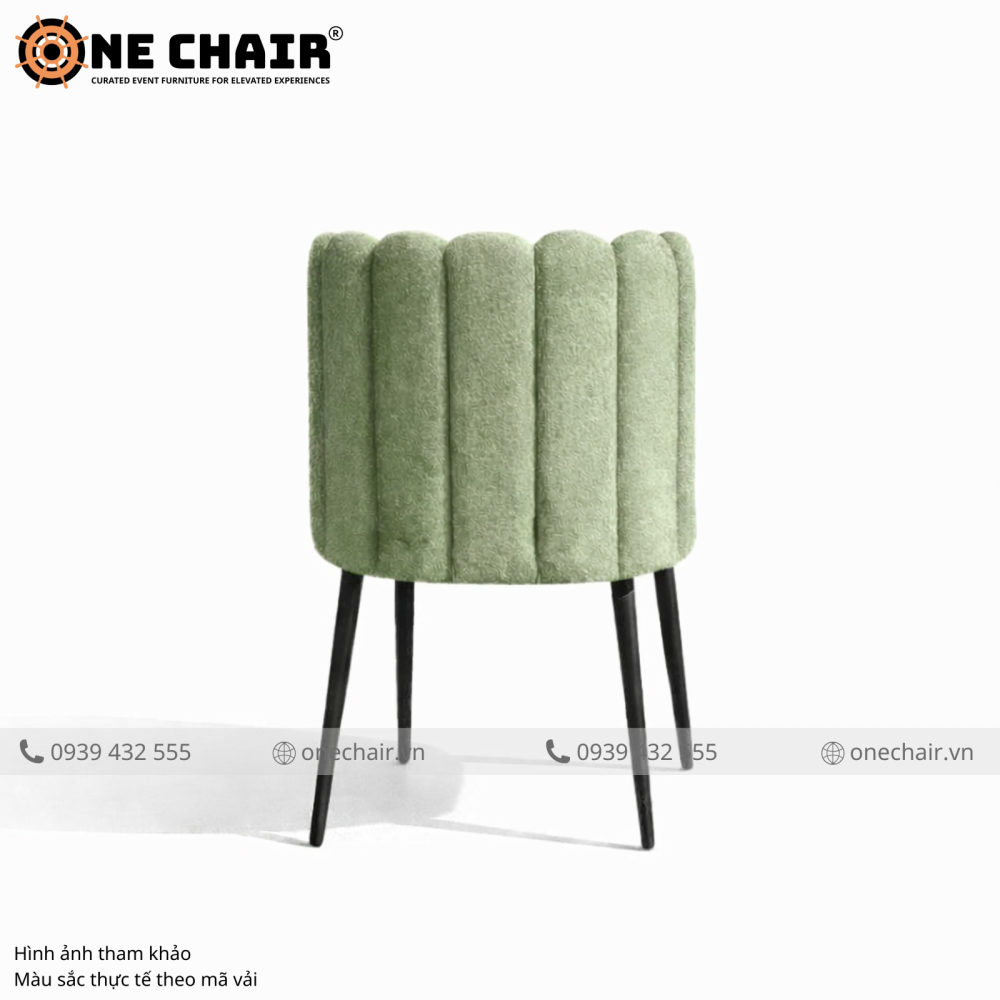 Ghế Sofa Đơn Tulip Xanh Olive – Biophilic Green Cho Không Gian Sự Kiện