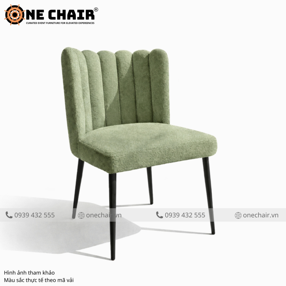 Ghế Sofa Đơn Tulip Xanh Olive – Biophilic Green Cho Không Gian Sự Kiện