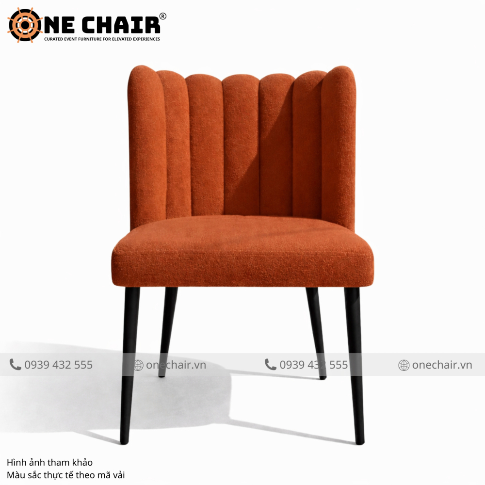 Sofa Tulip Cao Cấp Màu Nâu Terracotta – Ấm Nồng & Cá Tính Cho Sự Kiện Đậm Chất Nghệ Thuật