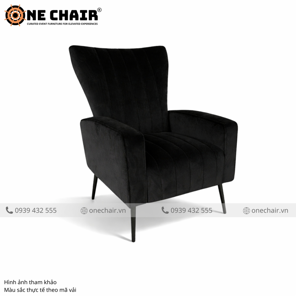 Sofa Armchair Sự Kiện Muse Đen – Bá Chủ Dark Luxury Thống Trị Mọi Sân Khấu Sự Kiện Đỉnh Cao