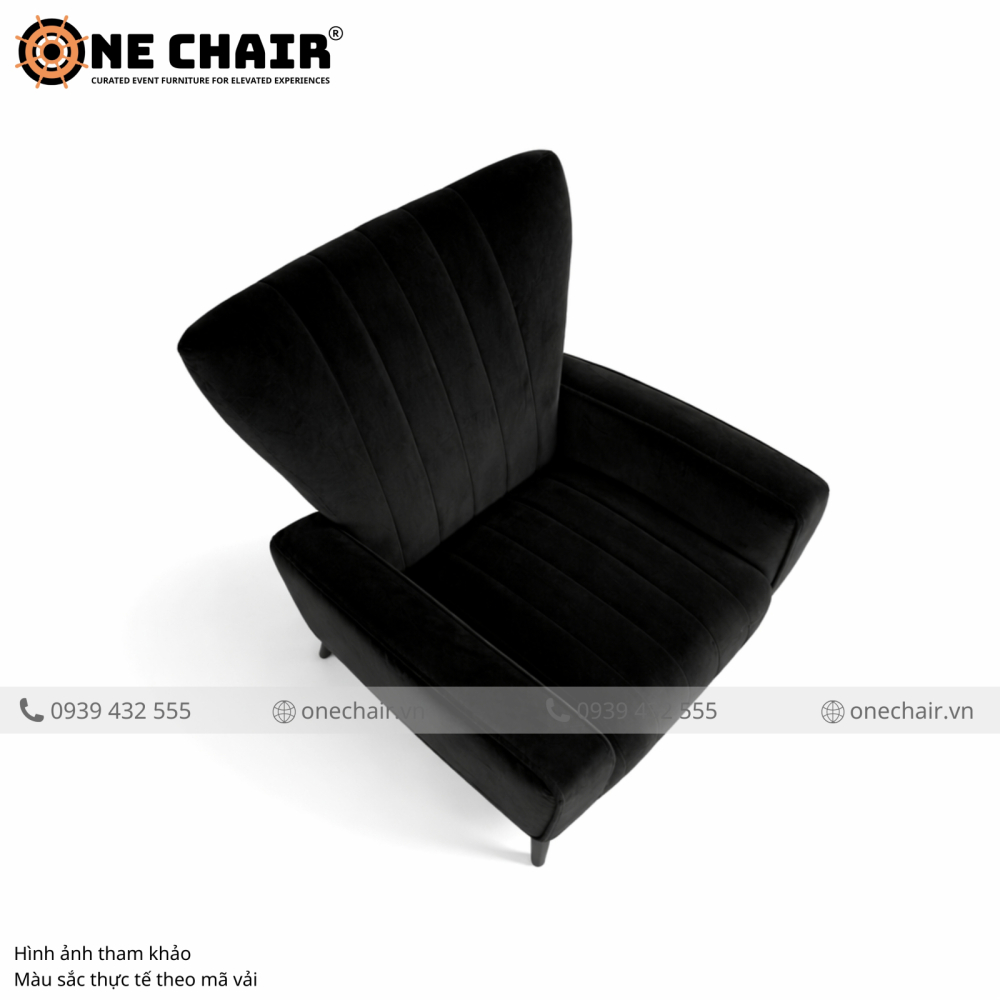 Sofa Armchair Sự Kiện Muse Đen – Bá Chủ Dark Luxury Thống Trị Mọi Sân Khấu Sự Kiện Đỉnh Cao