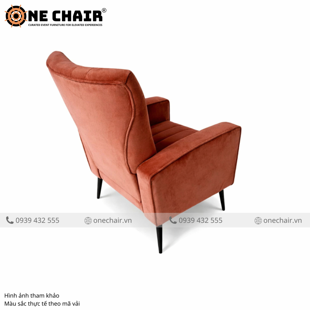 Sofa Sự Kiện Armchair Cao Cấp Muse Nâu Terracotta – Hơi Thở Đất Trời Chạm Đỉnh Earthy Luxe Sự Kiện