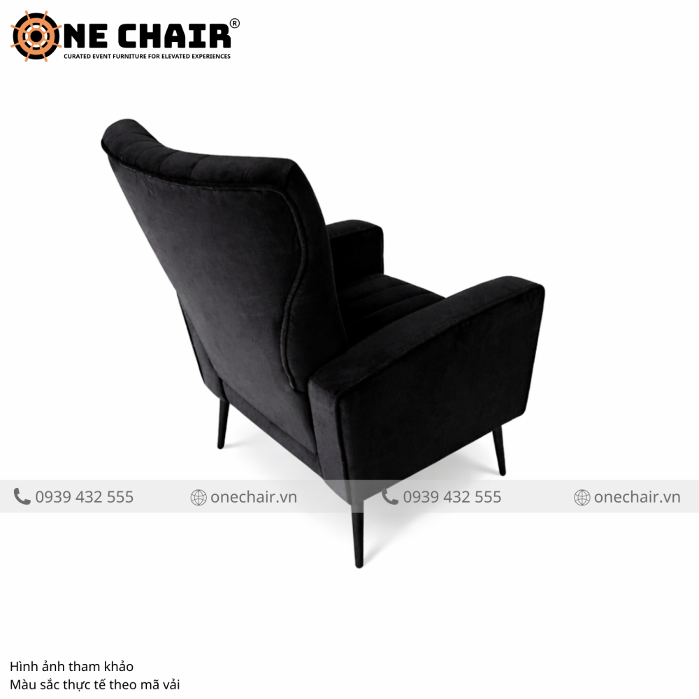 Sofa Armchair Sự Kiện Muse Đen – Bá Chủ Dark Luxury Thống Trị Mọi Sân Khấu Sự Kiện Đỉnh Cao