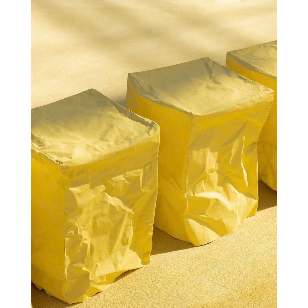 SOFA SỰ KIỆN CAO CẤP | PAPER STOOL MUSTARD BEIGE – SẮC VÀNG ĐẬM CHẤT NGHỆ THUẬT