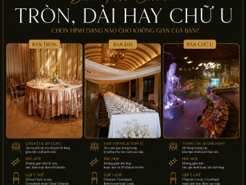 Bàn Tiệc Cưới: Tròn, Dài Hay Chữ S — Chọn Hình Dạng Nào Cho Không Gian Của Bạn?