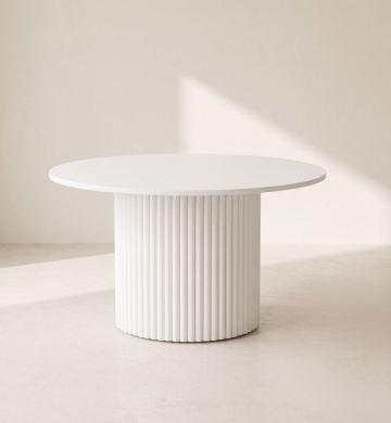 Fluted Round – White